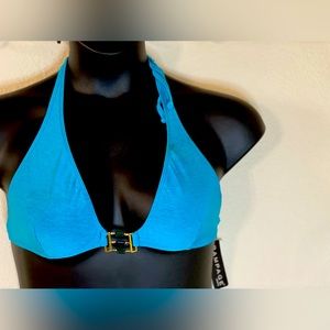 Blue bikini top